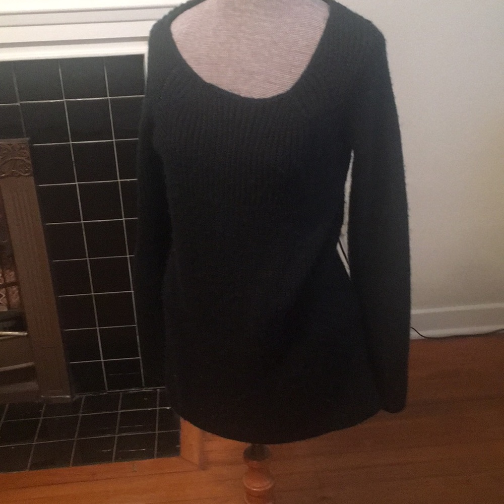 Black thick knit sweater